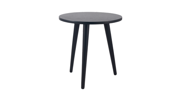 Black Wood Round Side Table