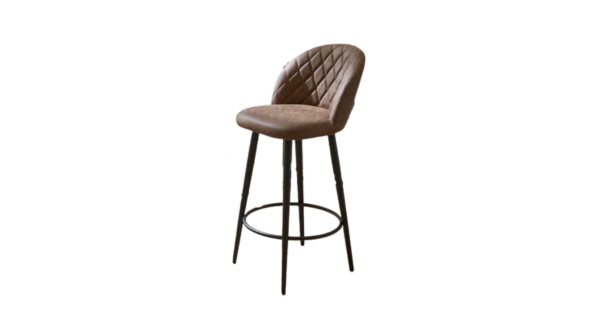 Brown Leather High Stool